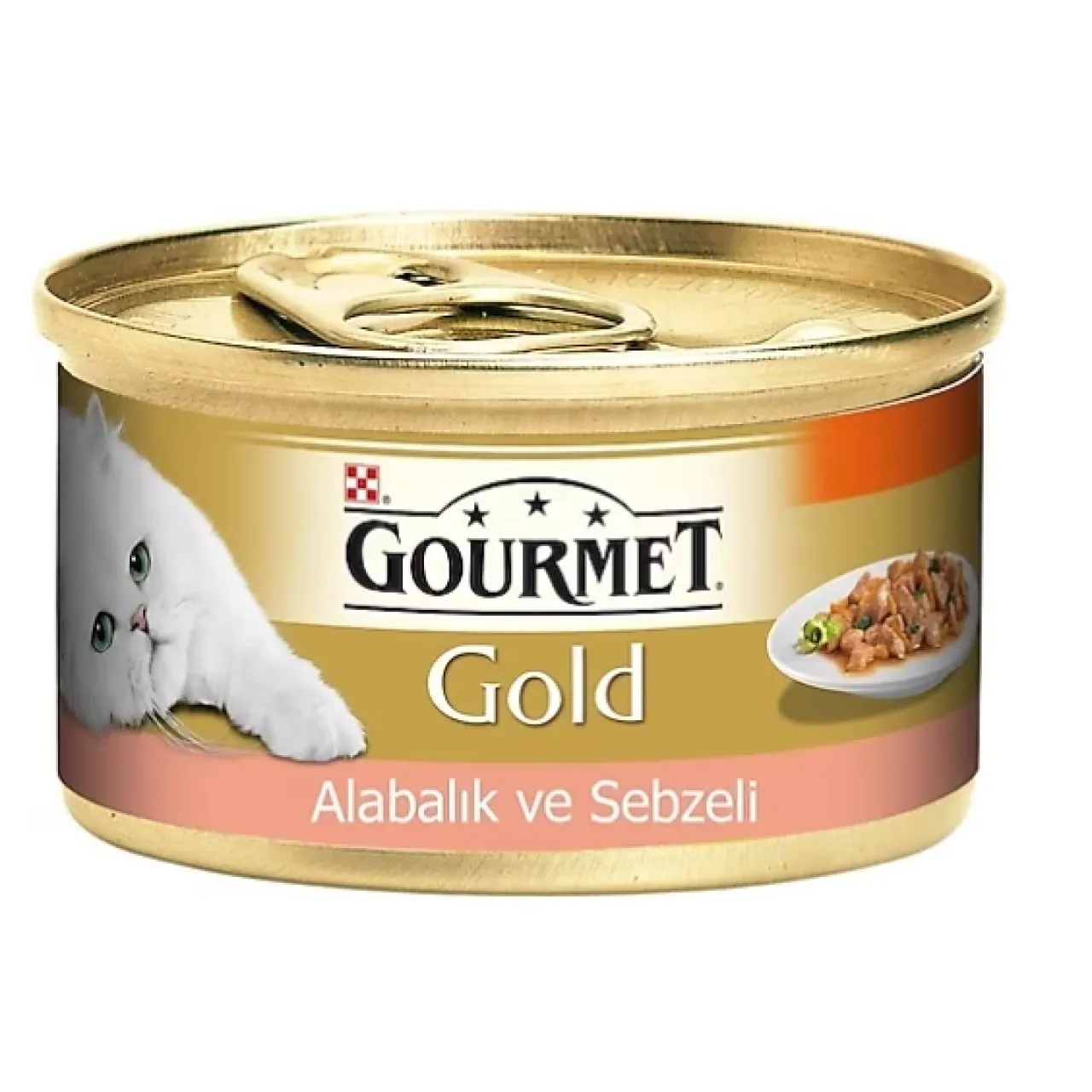 Gourmet Gold Parça Etli Soslu Alabalık ve Sebzeli 85 gr 24'lü Yetişkin Kedi Konservesi