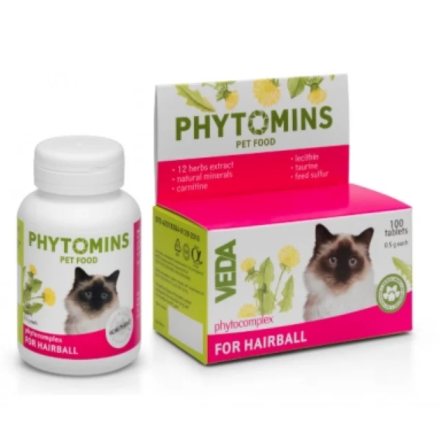 Veda PHYTOMINS for HAIRBALL 100 Tablet