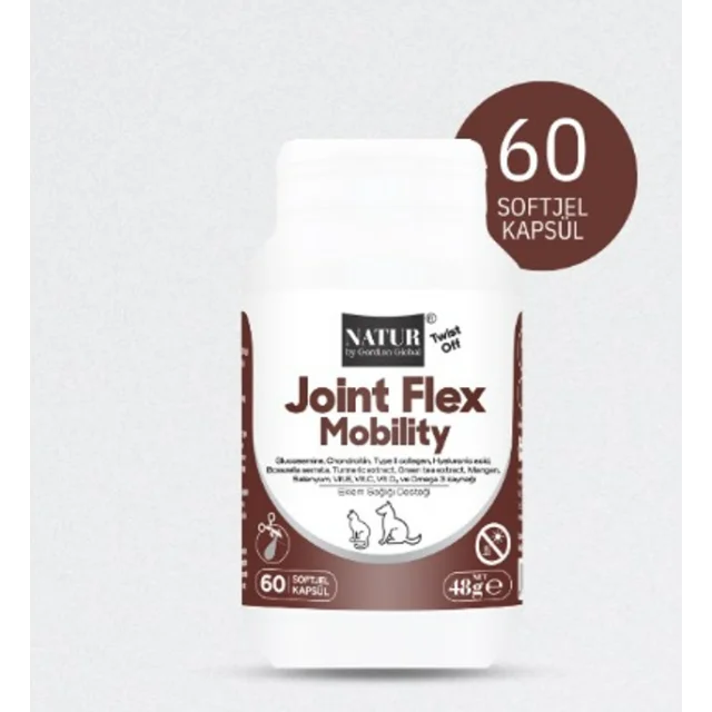 Natur Joint Flex Mobility Kedi Köpek Eklem, Kas, Tendon ve Ligament Desteği Soft Jel Kapsül 60 Adet