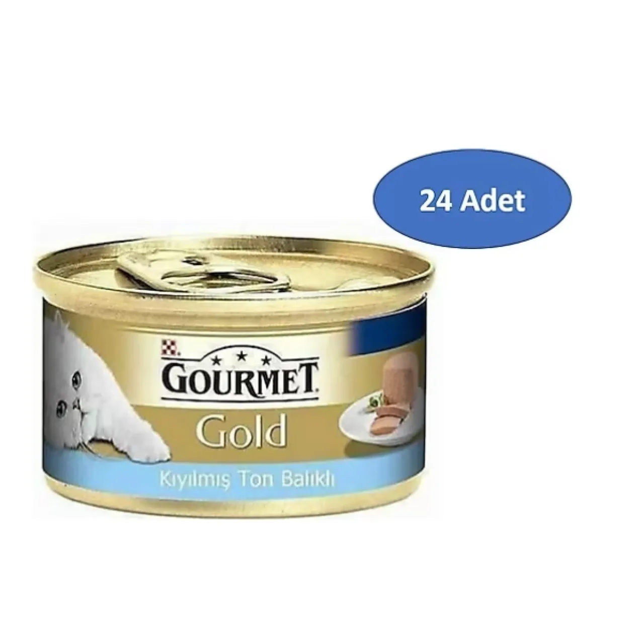 Gourmet Kıyılmış Ton Balıklı 85 gr 24'lü Yetişkin Konserve Kedi Maması