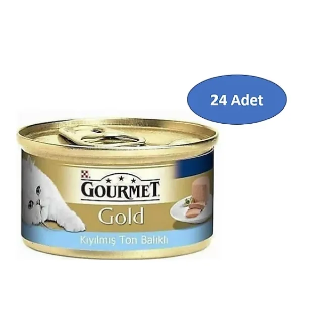 Gourmet Kıyılmış Ton Balıklı 85 gr 24'lü Yetişkin Konserve Kedi Maması