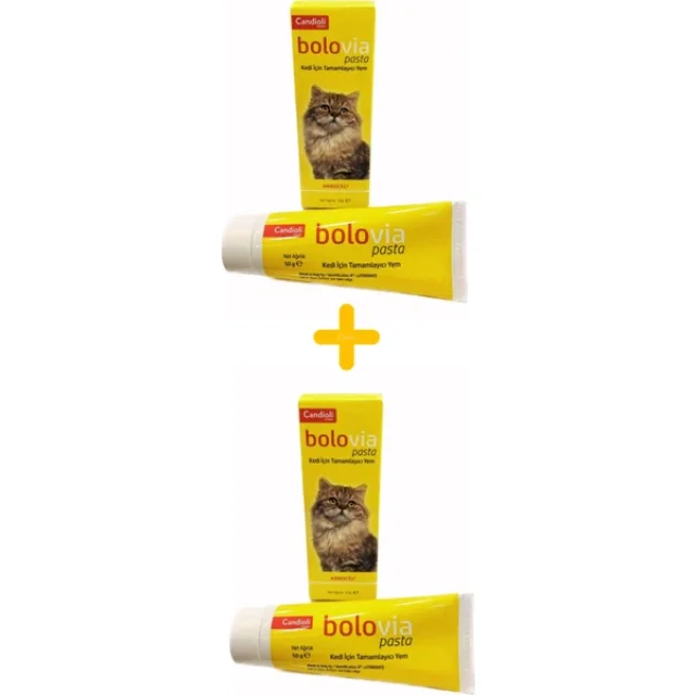 Candioli Bolovia Pasta (50 Gr X 2adet )Kediler için Tamamlayıcı Malt Pastası Yetişkin Kediler İçin Lezzetli