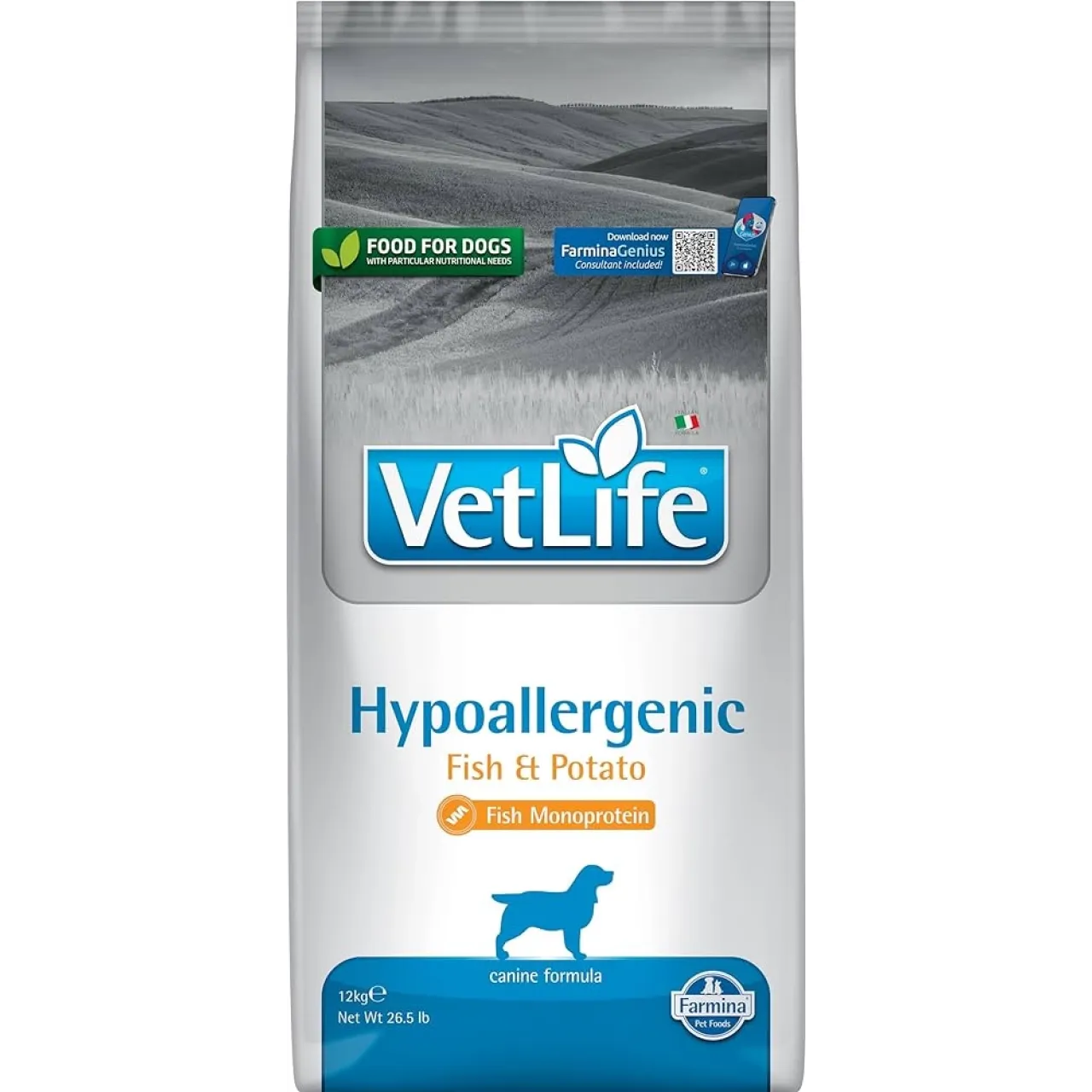 VetLife Hypoallergenic Fish & Potato Köpek Maması 12 Kg