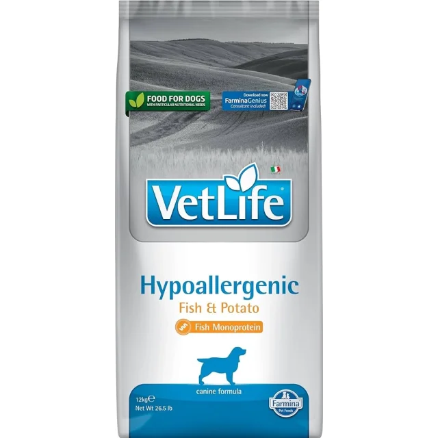 VetLife Hypoallergenic Fish & Potato Köpek Maması 12 Kg