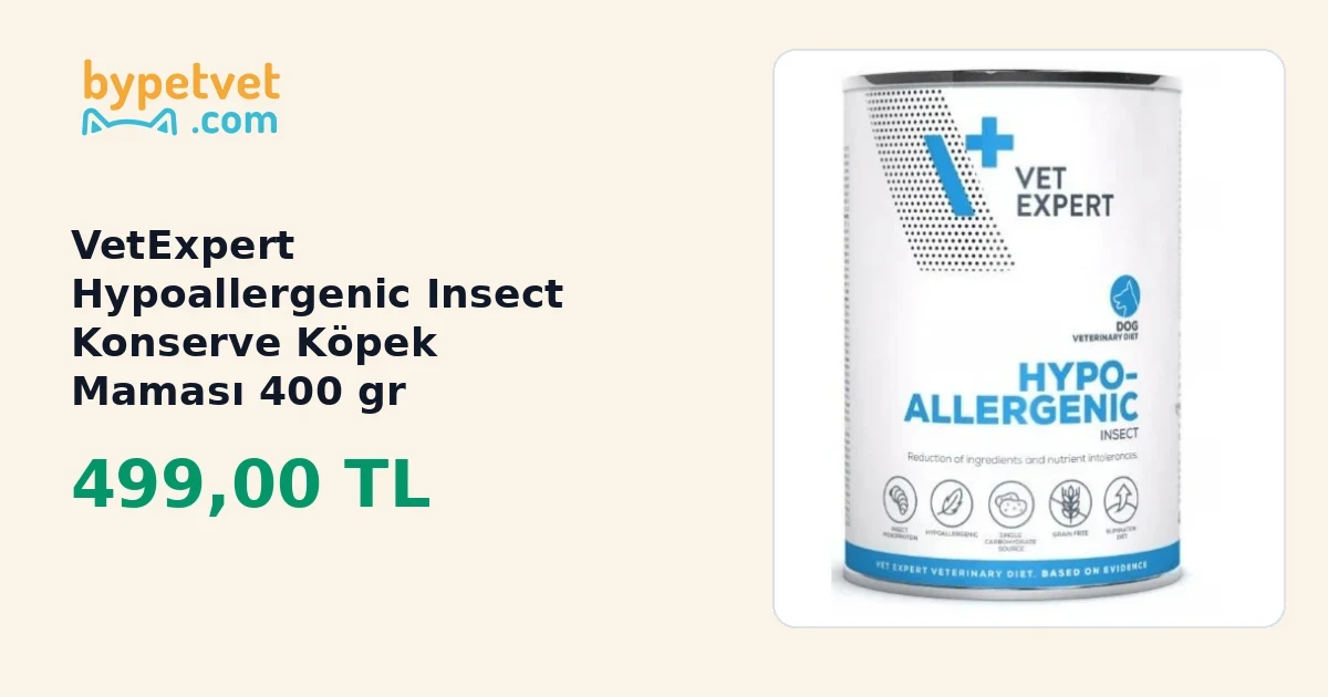 VetExpert Hypoallergenic Insect Konserve Köpek Maması 400 gr