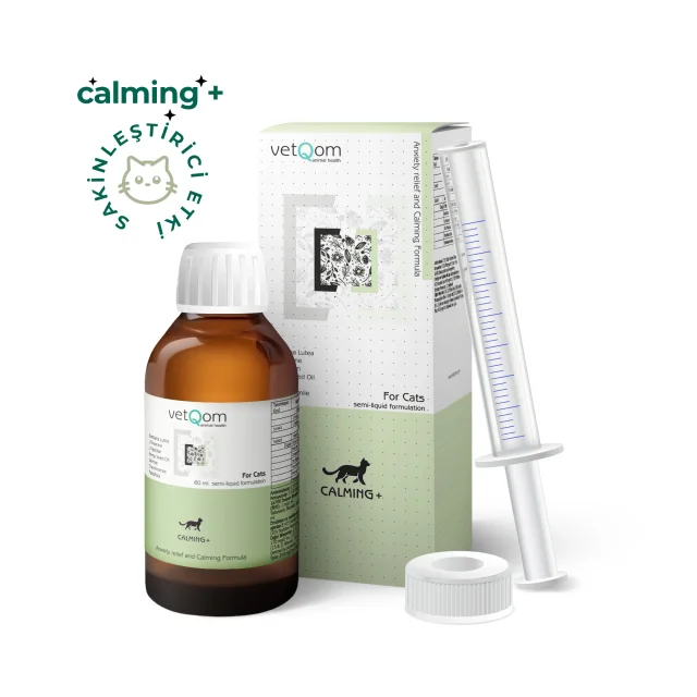 VetQom Kedi Calming+ Stres Yönetimi – Kaygı Kontrolü – 60 ml.