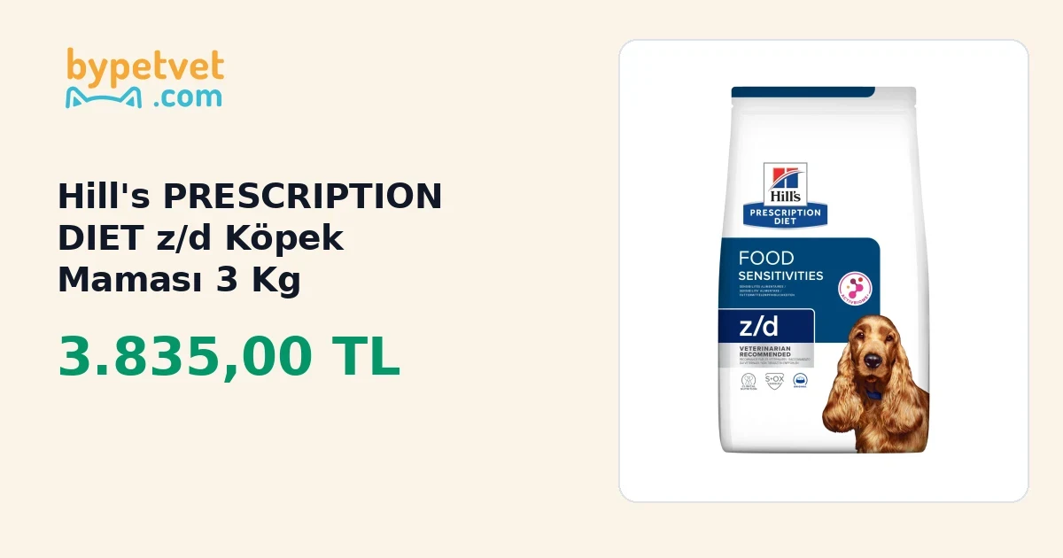 Hill's PRESCRIPTION DIET z/d Köpek Maması 3 Kg | ByPetVet