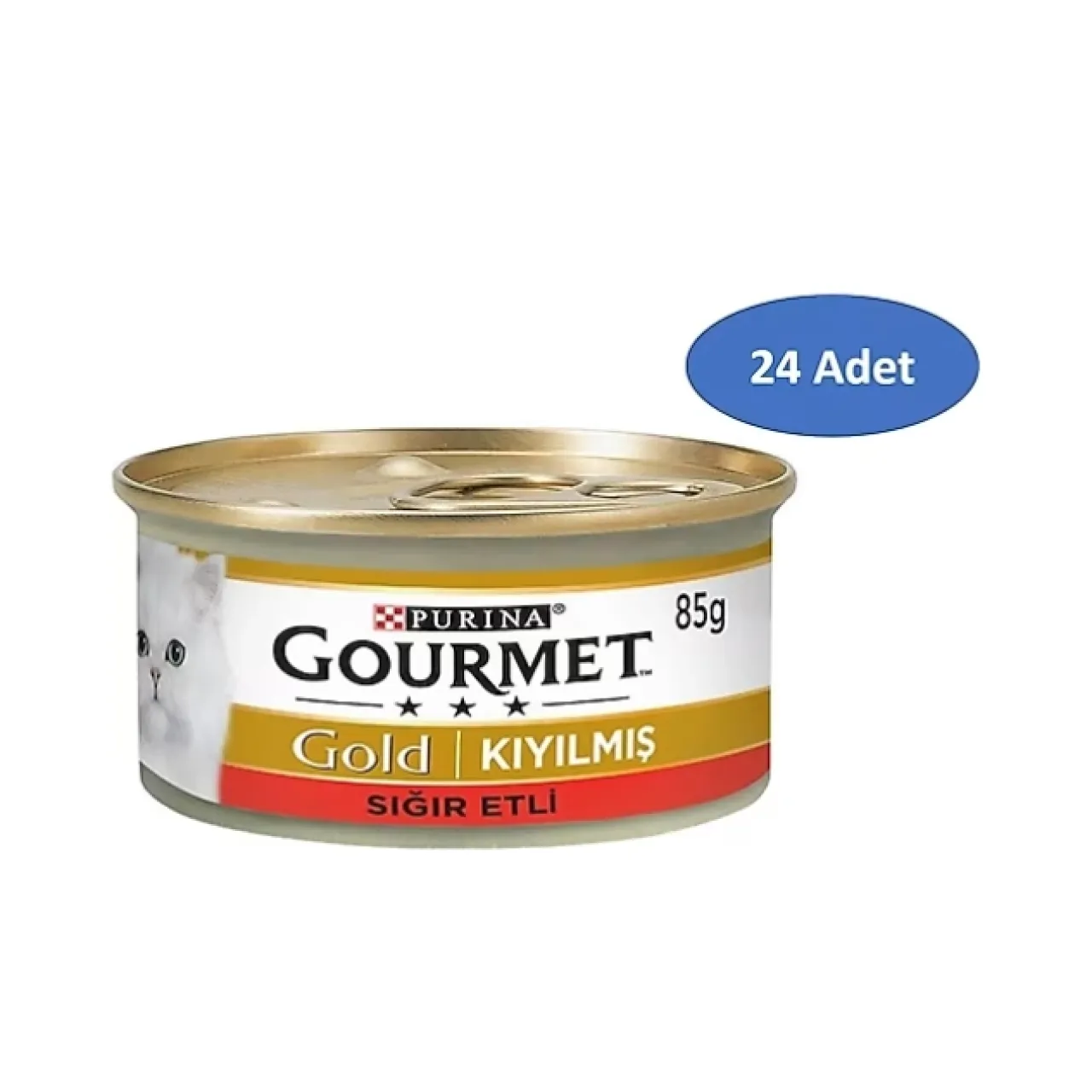 Gourmet Kıyılmış Sığır Etli 85 gr 24'lü Yetişkin Konserve Kedi Maması