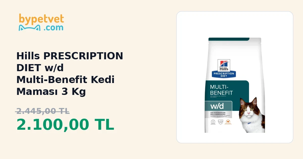 Hills PRESCRIPTION DIET w/d Multi-Benefit Kedi Maması 3 Kg | ByPetVet