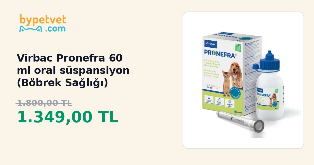 Virbac Pronefra 60 ml oral süspansiyon (Böbrek Sağlığı) | ByPetVet