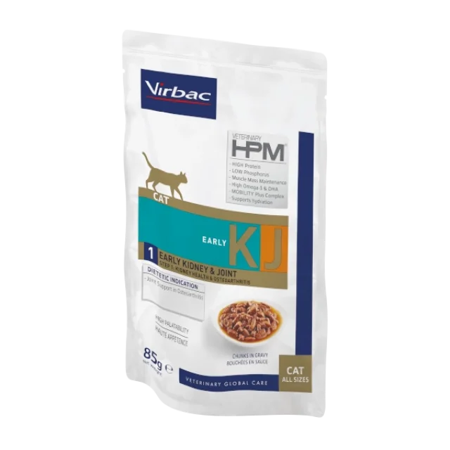 Virbac KJ 1Early Kidney Joint Support Cat Böbrek ve Eklem Desteği Pouch Chunks in Gravy Yaş Kedi Maması 85 gr