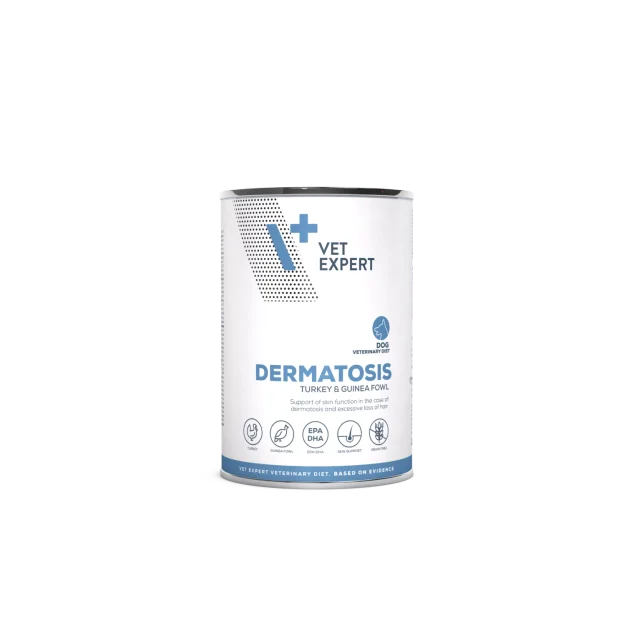 Vetexpert Dermatosis Turkey & Guinea Konserve Köpek Maması 400g
