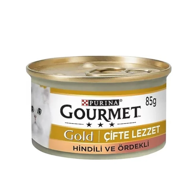 Gourmet Gold Çifte Lezzet Hindili ve Ördekli 85 gr 24'lü Yetişkin Konserve Kedi Maması
