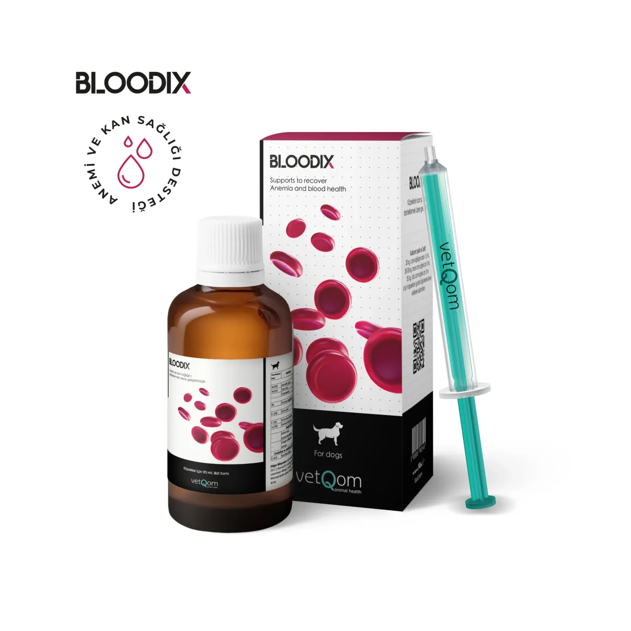 VetQom Bloodix Köpek – Anemi ve Kan Sağlığı – 90ml.