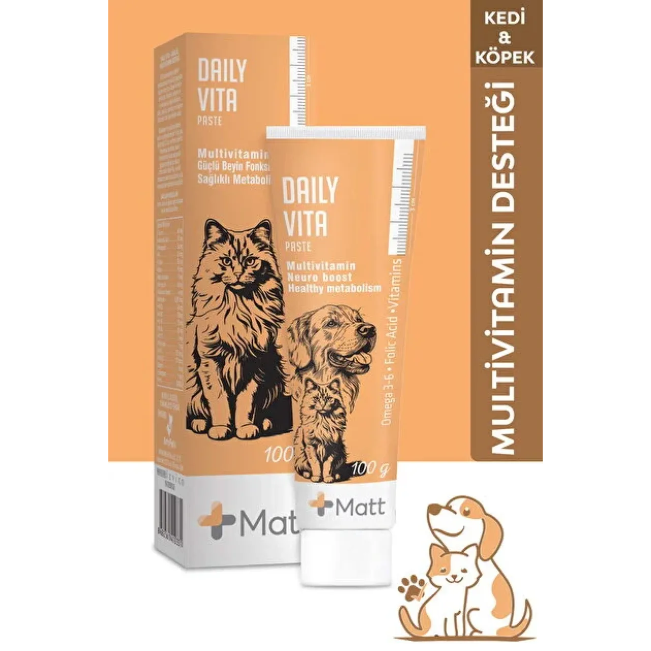 Matt Daily Vita Multi Vitamin Kedi ve Köpek Macunu 100 Gr