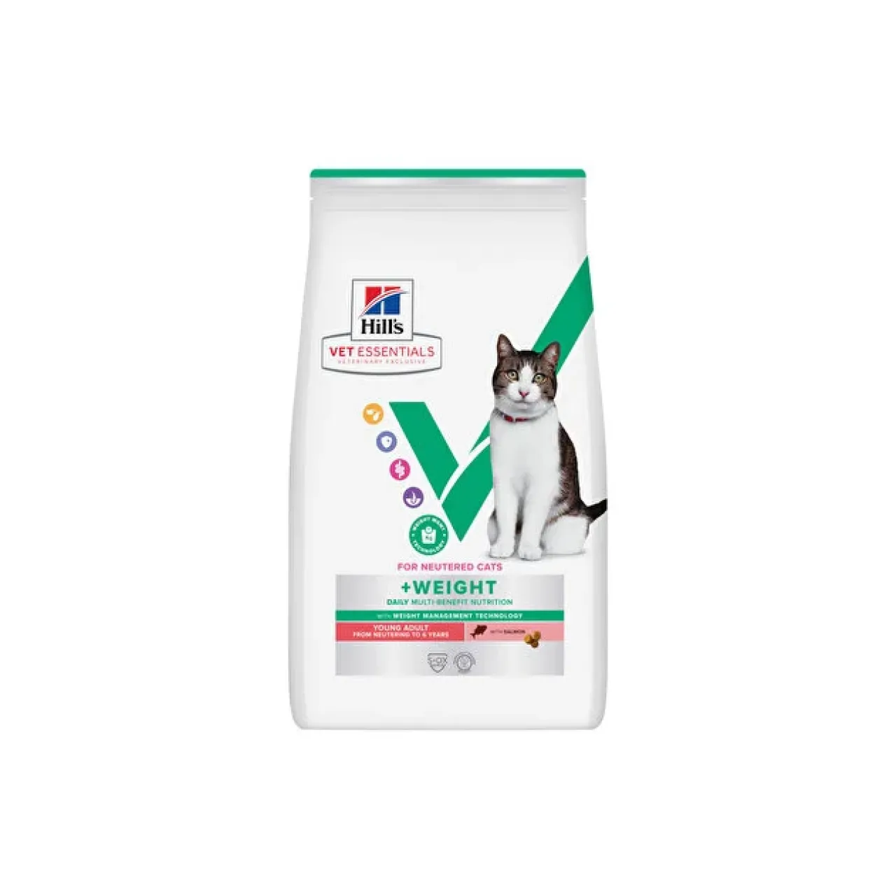 Hills VET ESSENTIALS Multi-Benefit + Weight Genç Yetişkin Kedi Maması Somonlu  3 Kg