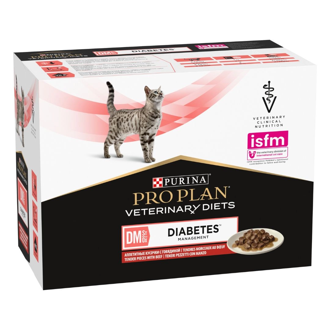 Pro Plan Veteriner Diyet D/M Diabetic Kedi Yaş Maması (Sığır Etli) 10x85 Gr