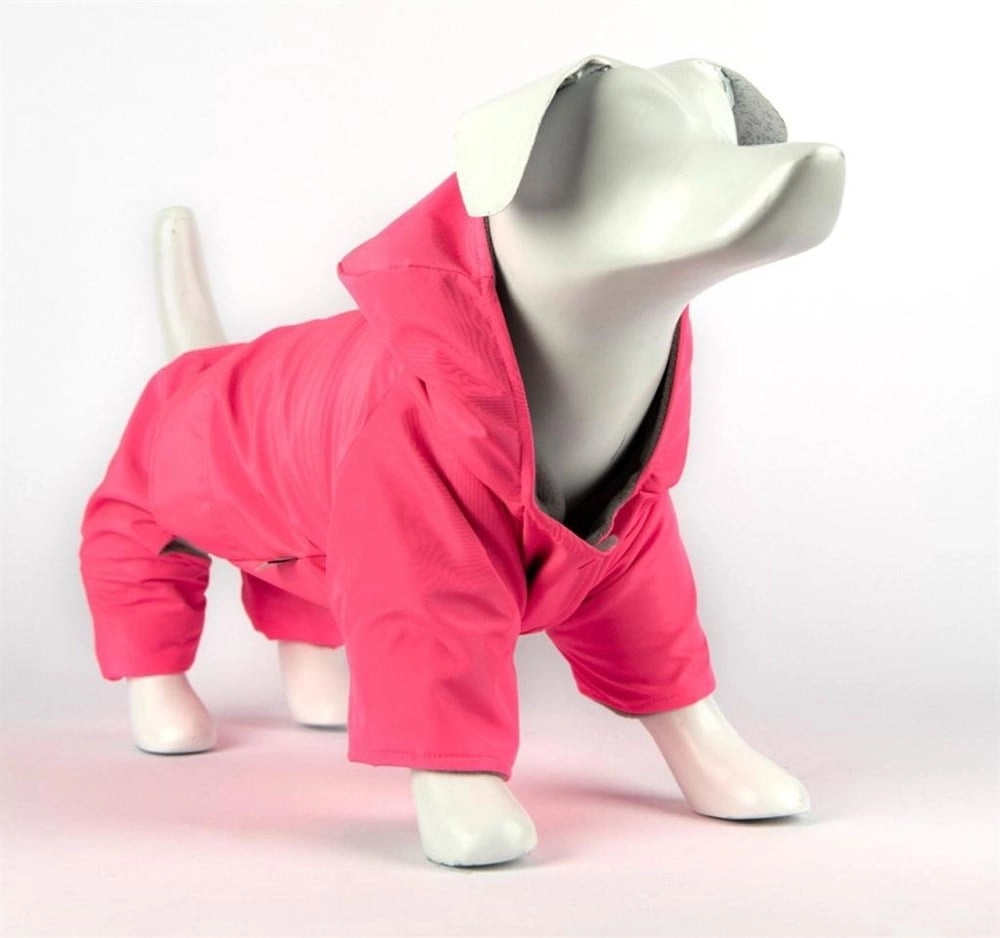 Gedyco Su Geçirmez içi Polarlı Küçük Irk Köpek Tulumu Neon Pembe