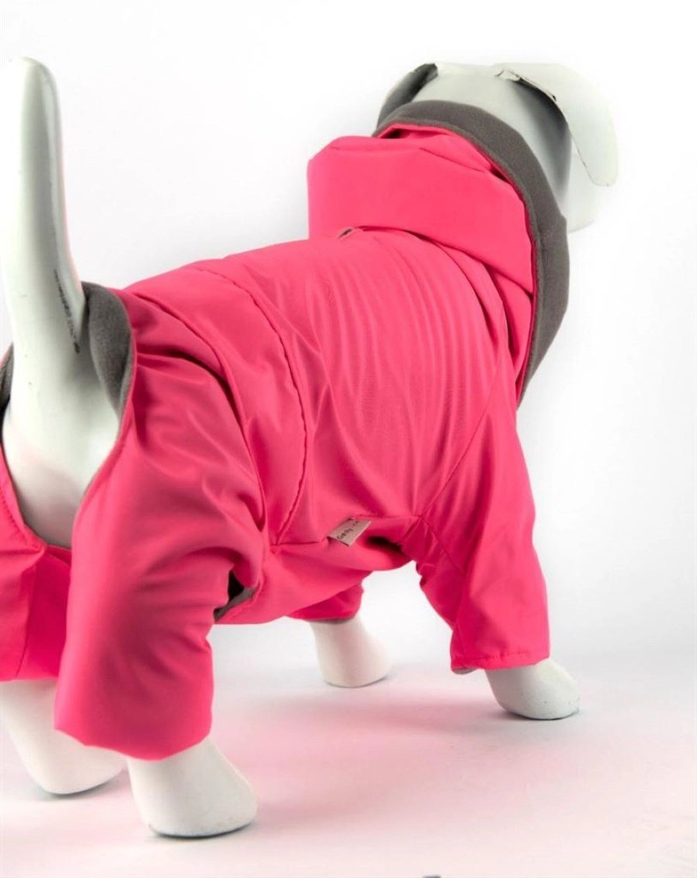 Gedyco Su Geçirmez içi Polarlı Küçük Irk Köpek Tulumu Neon Pembe