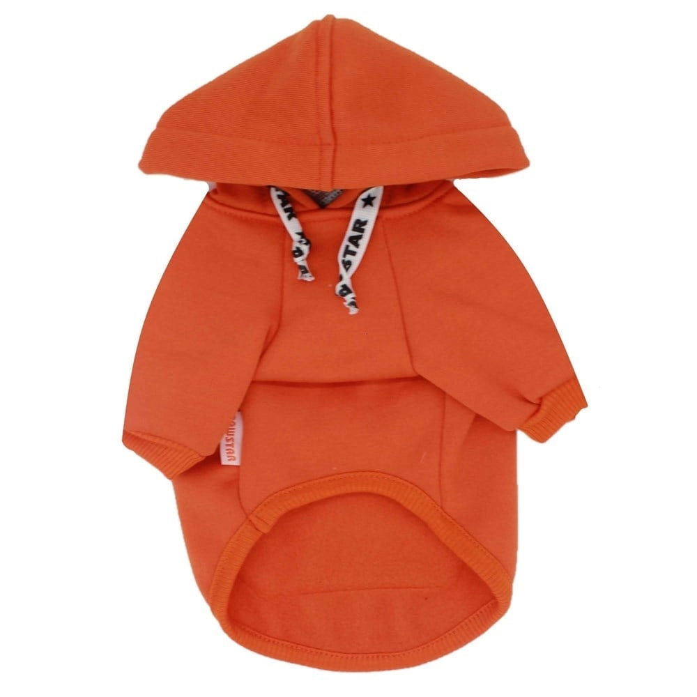 Pawstar İçi Polar, Küçük Irk Köpek Sweatshirtü Turuncu