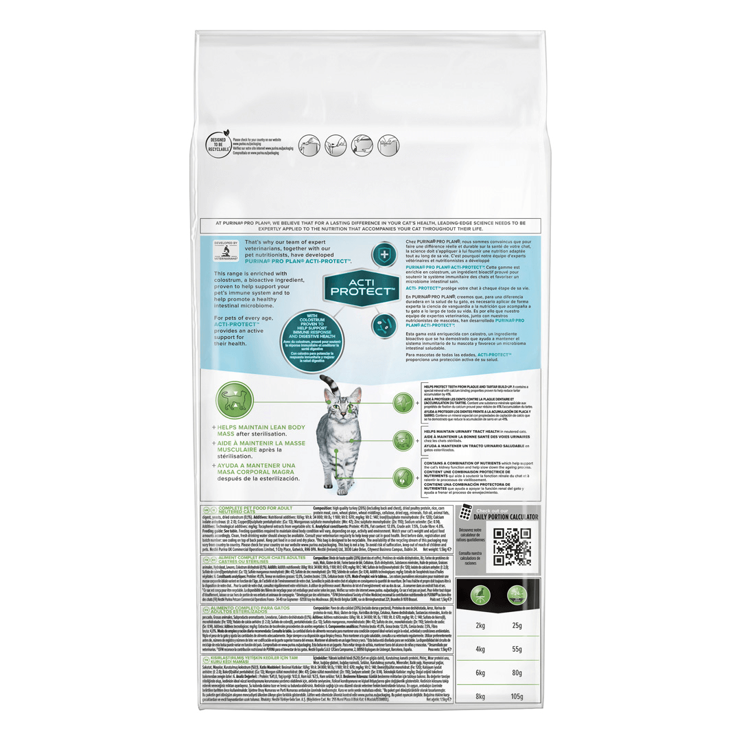 Proplan Actiprotect Sterilised Kısır Kedi Maması Hindili 1,5 Kg