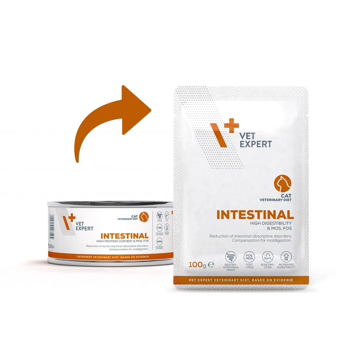 Vet Expert Intestinal Cat Pouch 100g Kedi Yaş Mama 12 adet