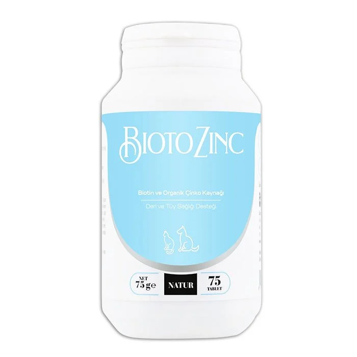 Natur Bioto Zinc Kedi Köpek Deri Tüy Sağlığı 2.5 Mg 75 Tablet
