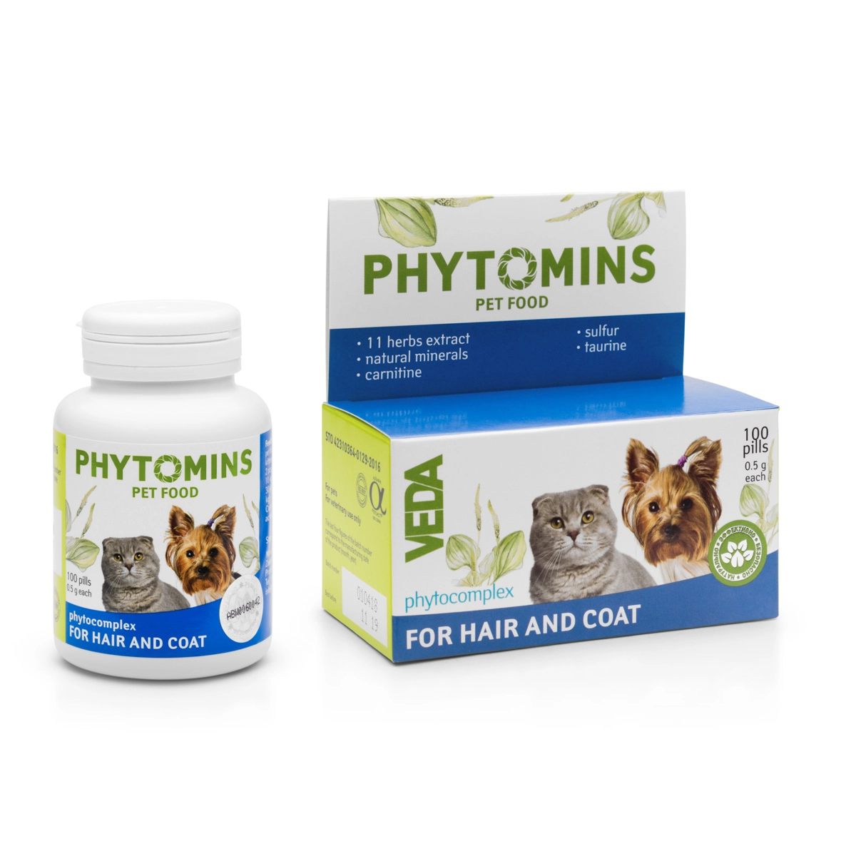 Veda Phytomins for HAIR and COAT 100 Tablet