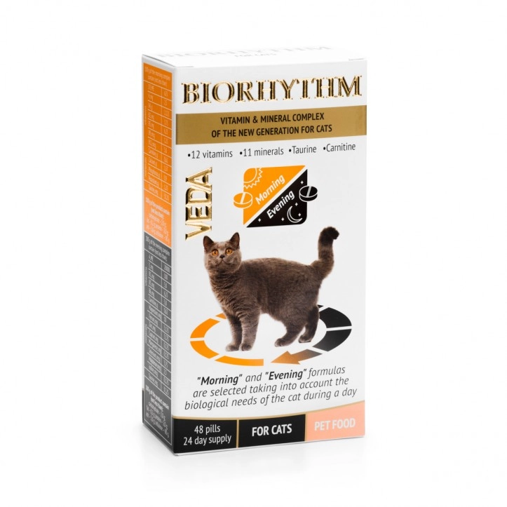 Veda Biorhythym for CATS | Kediler için Vitamin-Mineral Kompleksi 48 Tablet