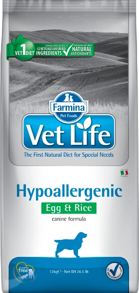 VetLife Hypoallergenic Egg & Rice Köpek Maması 12 Kg