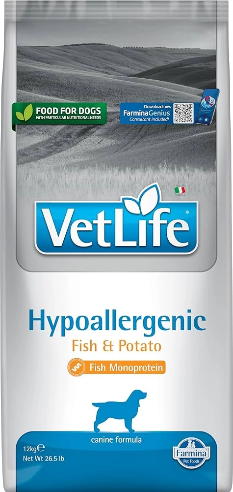 VetLife Hypoallergenic Fish & Potato Köpek Maması 12 Kg