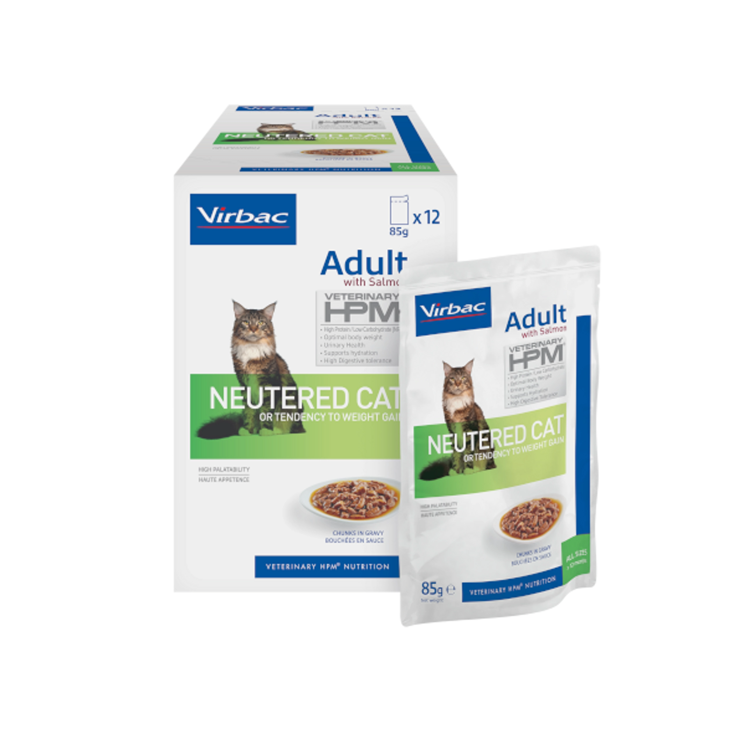 Virbac Yaş Kedi Maması Adult Neutered Cat Somonlu Pouch Chunks 85 Gr 1 Adet